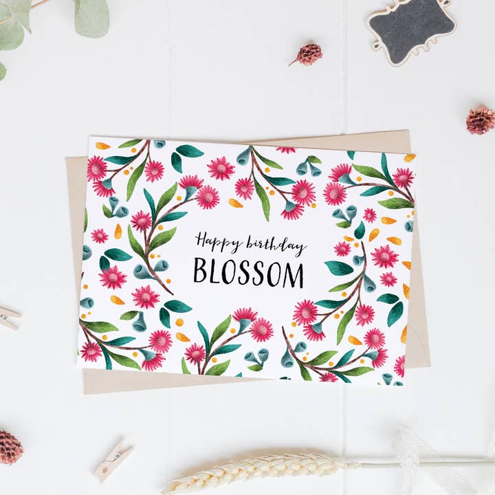 Stray Leaves – Großhandel Geburtstagskarten – Australische „Happy Birthday Blossom“ -Karte3