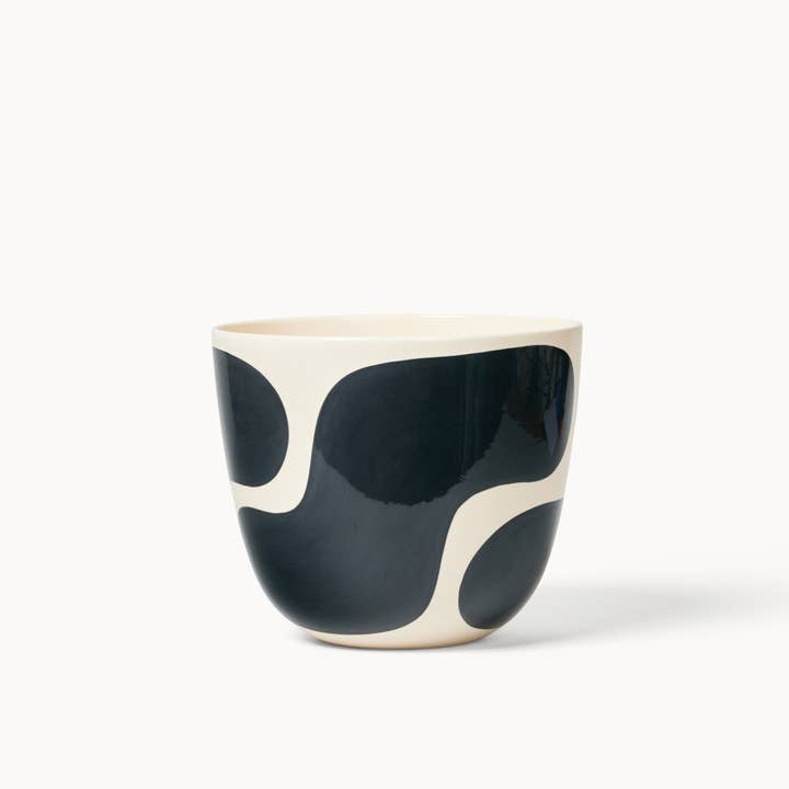 Franca - Wholesale Plant Pot - Black Color Block Planters (gloss)6