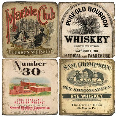 Vintage Bourbon II - Tumbled Marble Coasters Set/4 for wholesale by Studio Vertu