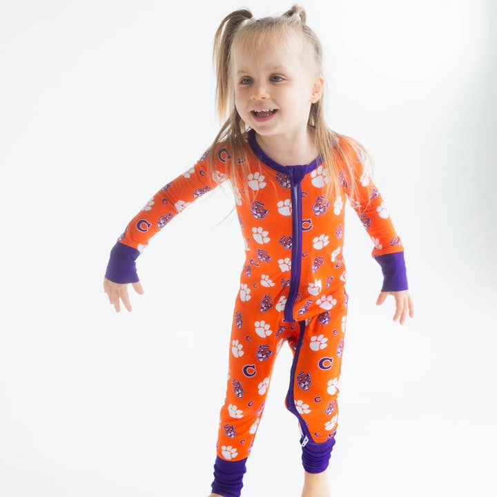 Clemson Tigers Zippy One-Piece for wholesale by Tailgate Tikes