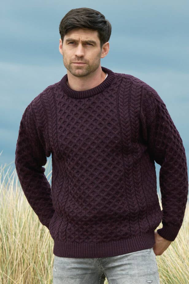 Aran Crafts – Engroshandel Pullover - Herre – Merino uld rundhalset sweater C19492