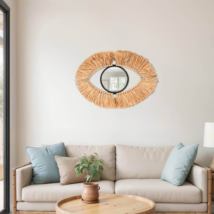 Sagebrook Home - Wholesale Wall Accent - Brown 17 in. x 24 in. Metal Mirrored Eye Wall Accent