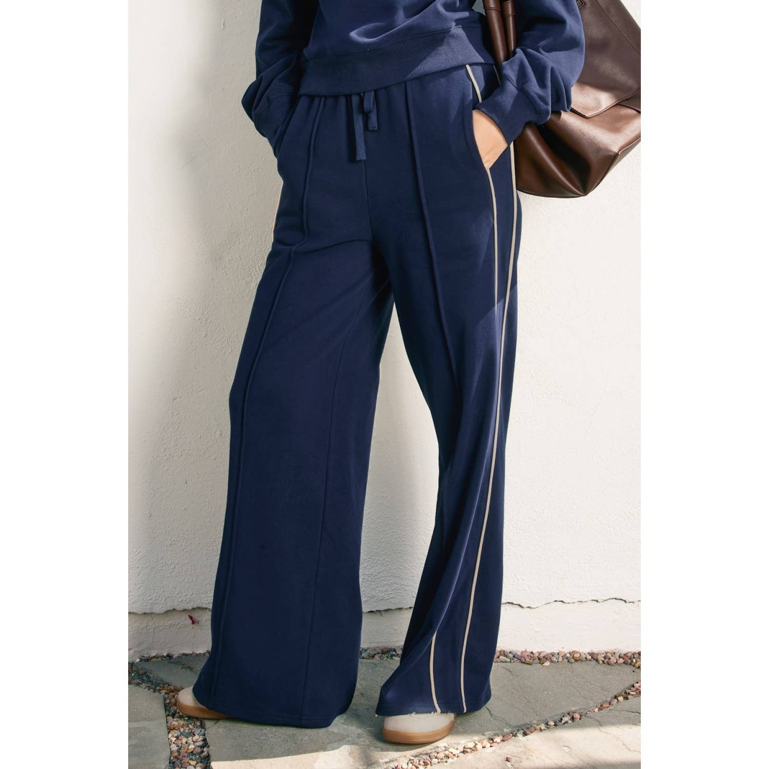 Dress Forum - Wholesale Pants - Women's - Track Stripe Wide Leg Sweatpants (1)5
