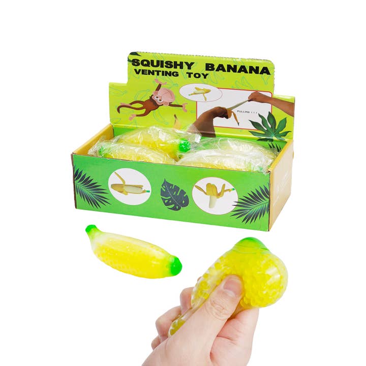Cap Zone - Wholesale Squishy Toy - Kids & Baby - Banana Water Beads Filled Soft Squishy