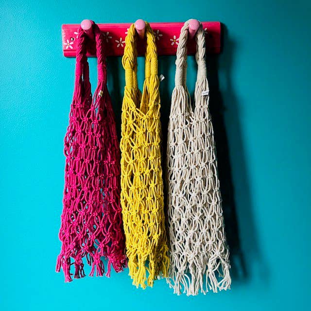 Luna-Leena  - handmade in Nepal - Wholesale Tote Bag - Women's - macrame bag - off white - handmade in cotton5