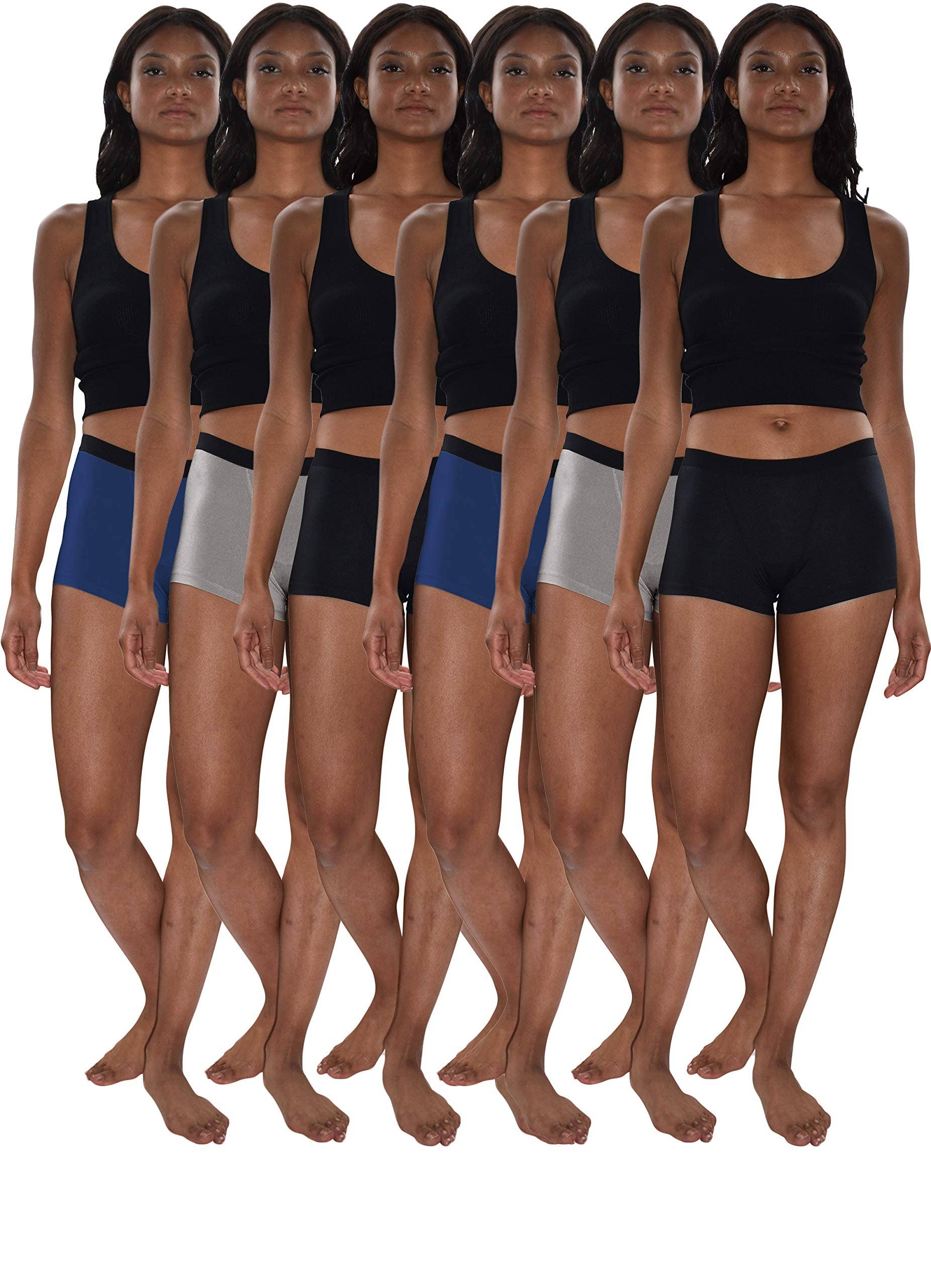 I-Wear Brands - Wholesale Ondergoed - Dames - 6-pack moderne korte boxerbroek voor dames14