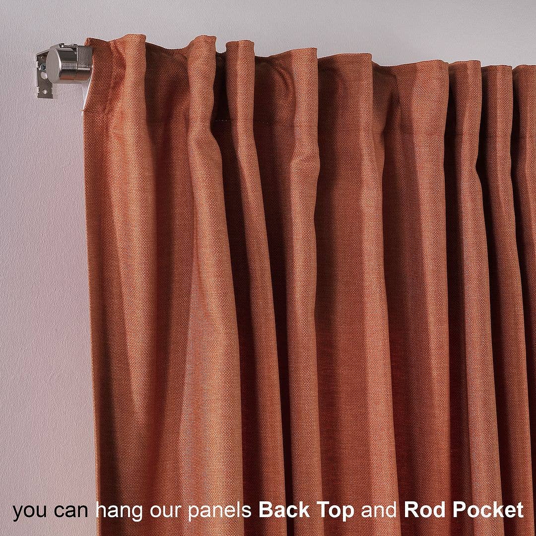 Bes Home Design - Wholesale Curtain - Extra Long Faux Linen Decorative  Custom Size Curtain14