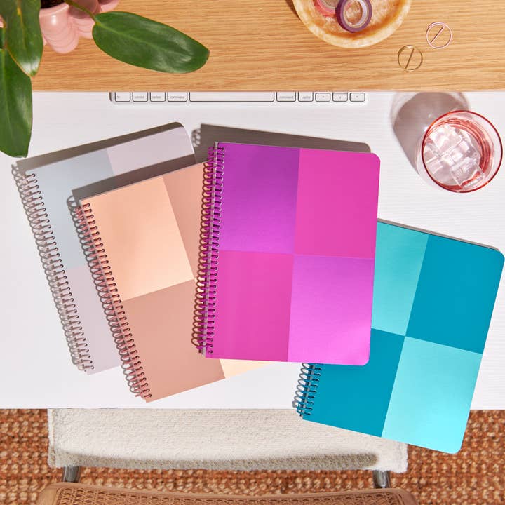 Erin Condren Design - Wholesale Notebook - 7x9 Monochrome Lined Notebook - Rose Gold