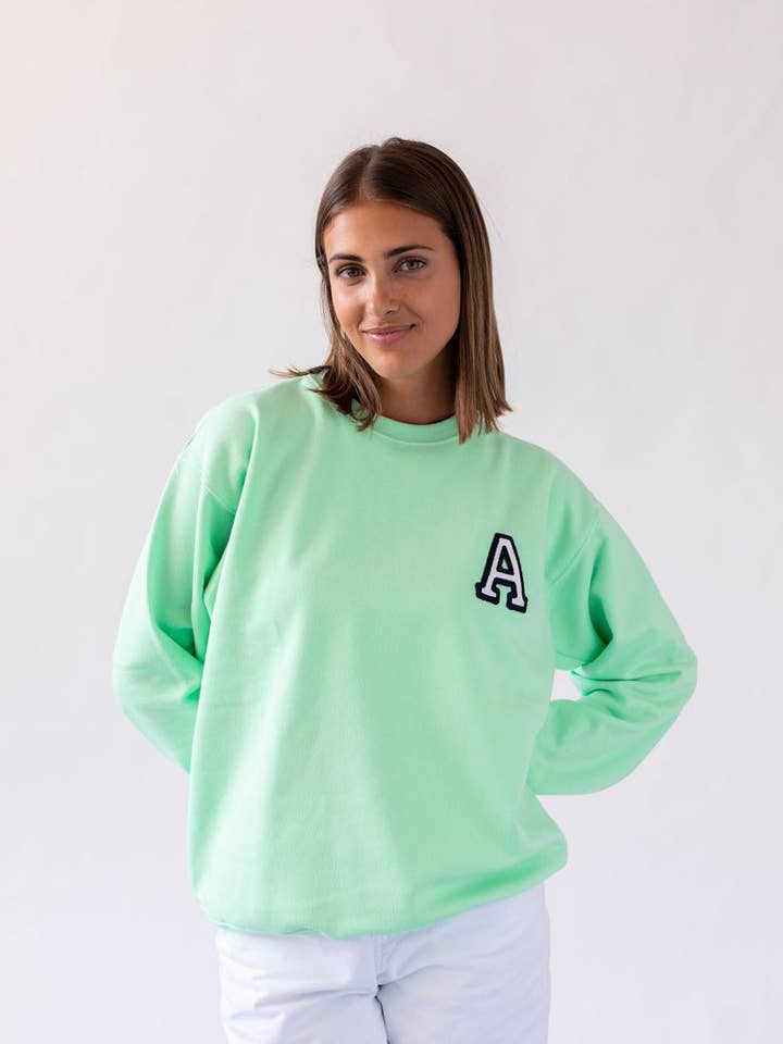 Mint sweatshirt | Inicial Mini voor wholesale door Anitials