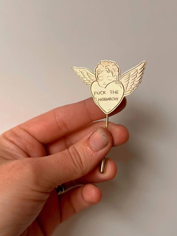 F*ck the Patriarchy Lapel Pin for wholesale by Opal & Gold