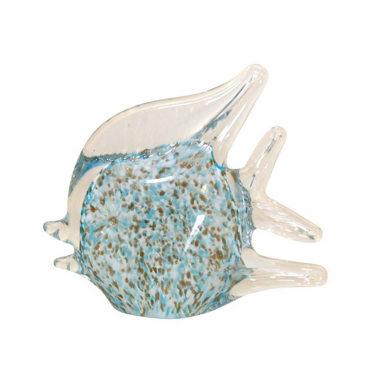 AULICA - Wholesale Decorative Tabletop Object - Decorative fish in blue and clear glass 14.5x5.5x13cm