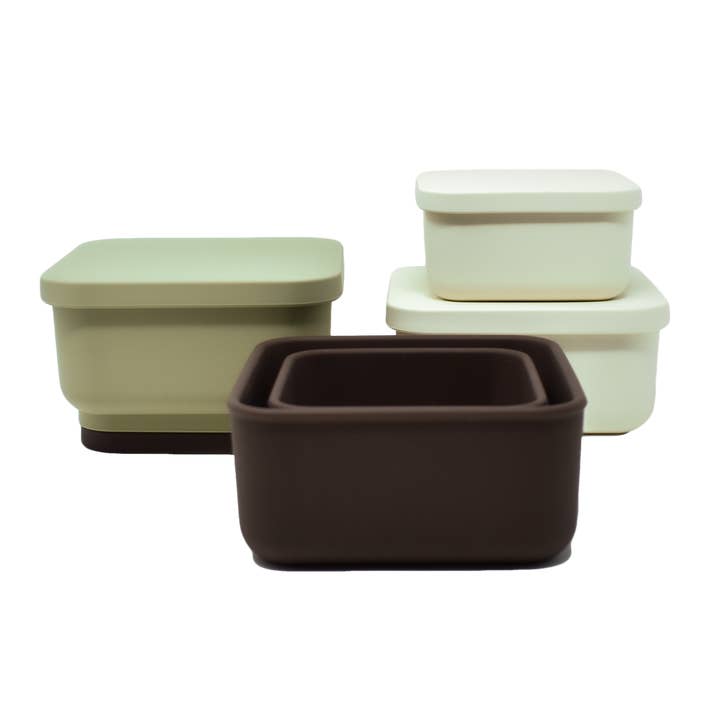 Square Silicone Container Set for wholesale by Kitchen Innovations Inc.