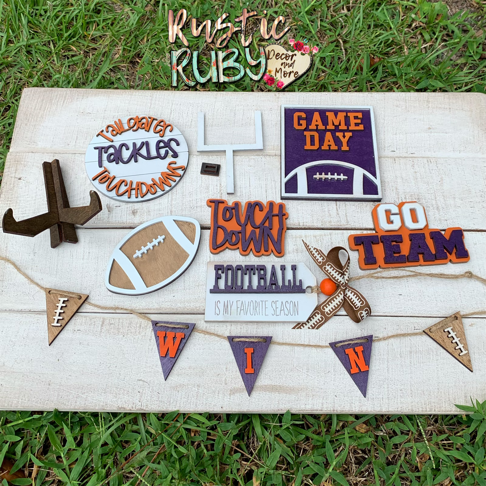 Rustic Ruby Decor and More LLC - Wholesale Decorative Tray - Football Game Day Tier Tray Set2