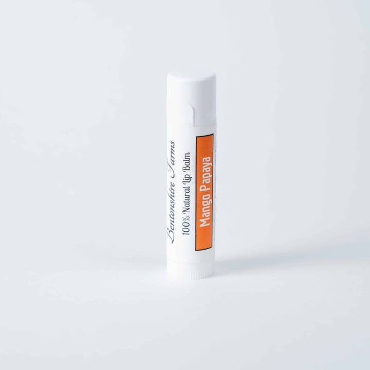 Mango Papaya Lip Balm for wholesale by Bentonshire Farms Soap Co.