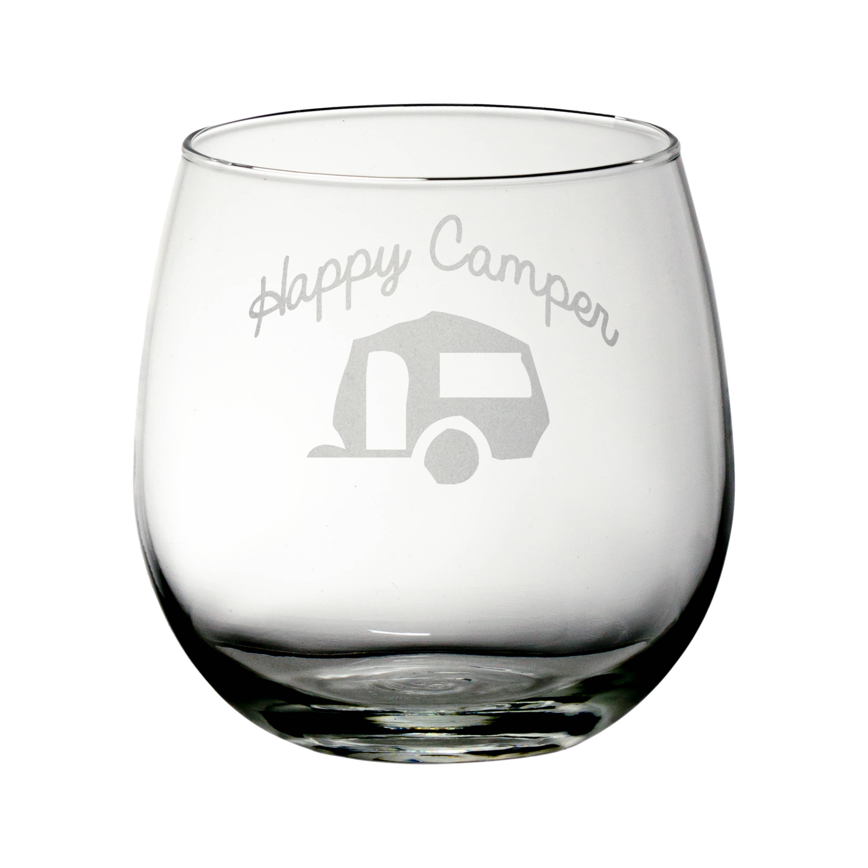Mixing Spirits - Wholesale Wine Glass - Happy Camper Wine Glass4