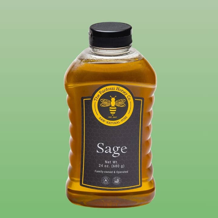 Bouteille de Miel de Sauge à Presser – Cadeau Gourmand pour les Fêtes, 24 oz pour la vente par Fantozzi Honey Company