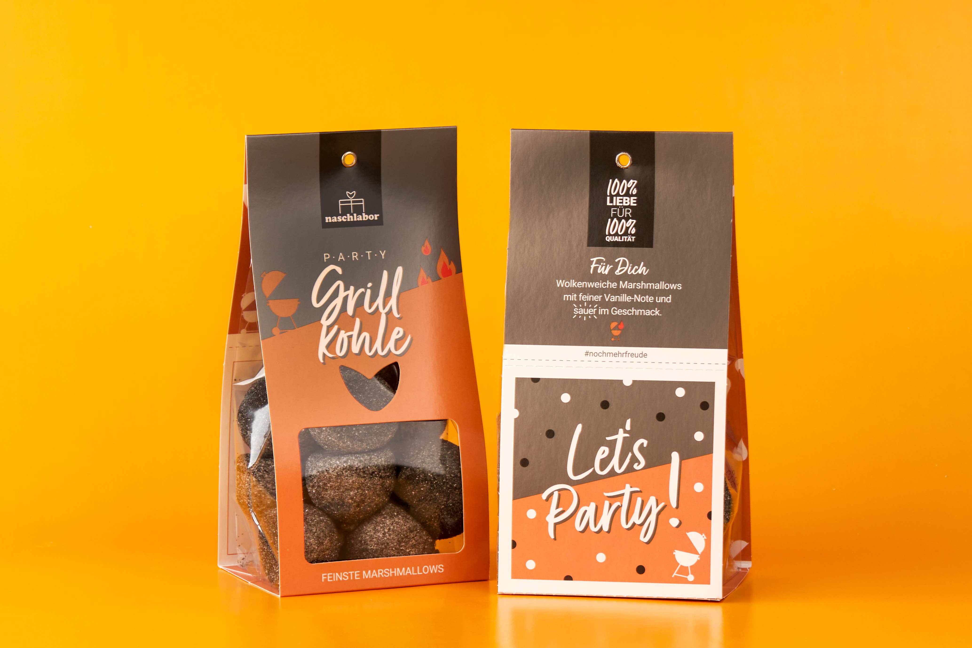 naschlabor GmbH - Vente Guimauve - Marshmallows Party charbon de bois 100 g2