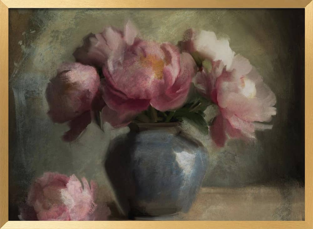 Ready2hangart, Inc. - Wholesale Art Print - "Pivoines En Rose" Framed Textured Wall Art6