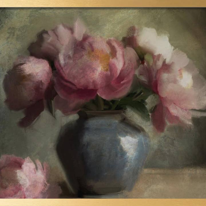 Ready2hangart, Inc. - Wholesale Art Print - "Pivoines En Rose" Framed Textured Wall Art6