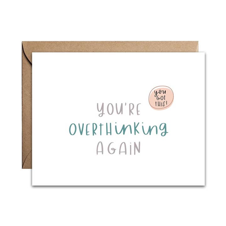 Overthinking Card for wholesale by pixel paper hearts
