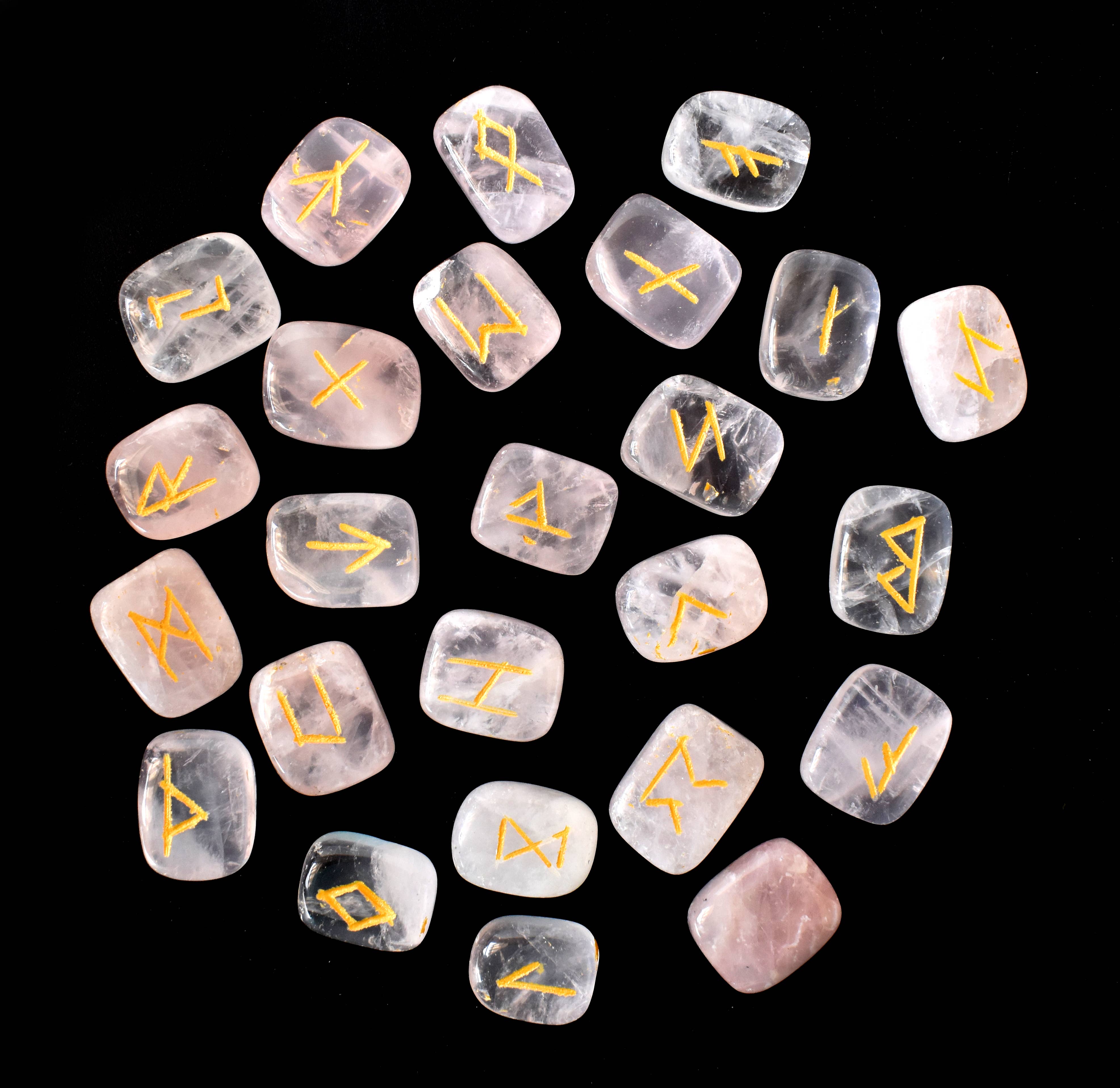 Soothing Crystals - Wholesale Spiritual Stone/Crystal - Futhark Rune Set | Rose Quartz | Rune Stones |Runic Crystals5