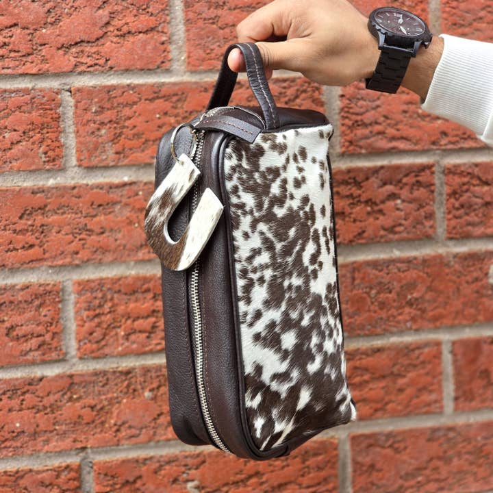 Ranchers Closet - Wholesale Toiletry Bag - Men's - Leather Cowhide Toiletry Bag - Groomsmen Gift - Shaving Kit13