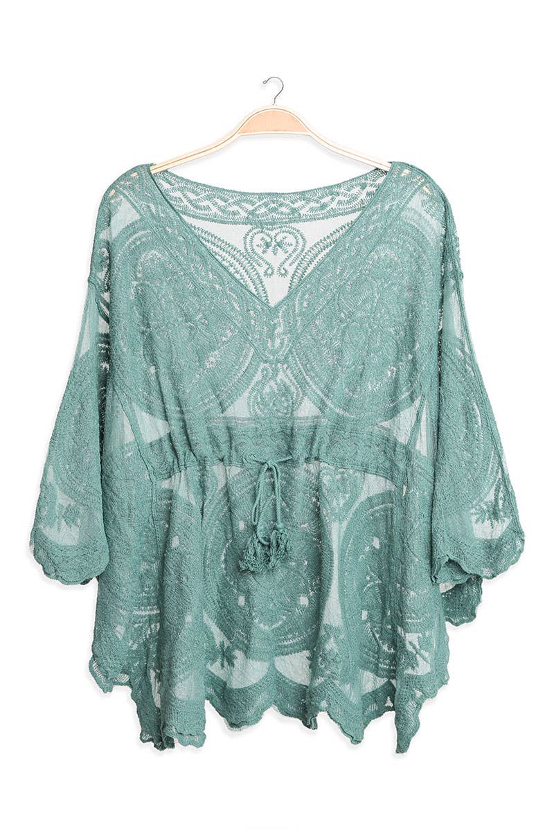 Fashion City - Wholesale Swim Cover Up - Women's - Women's Floral Pattern Drawstring Cover Up8