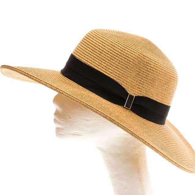 Chapeau de soleil à large bord avec lingot doré - UPF 50+ pour la vente par DNMC