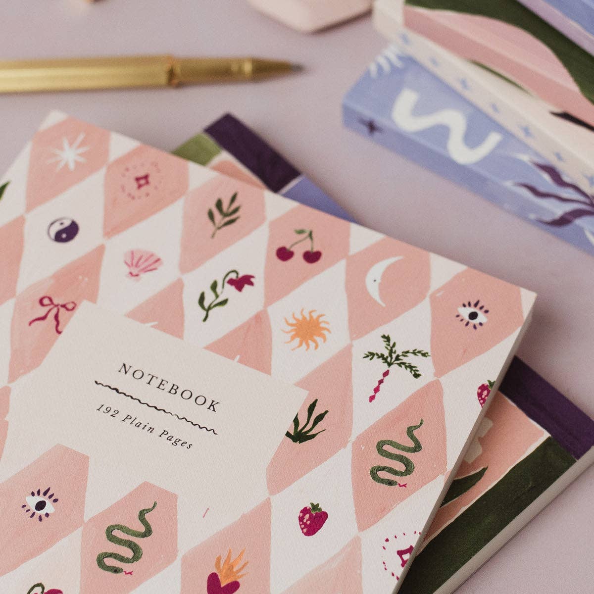Sister Paper Co. - Wholesale Notebook - Blush Harlequin Notebook | Plain Page Journal | Notebooks4