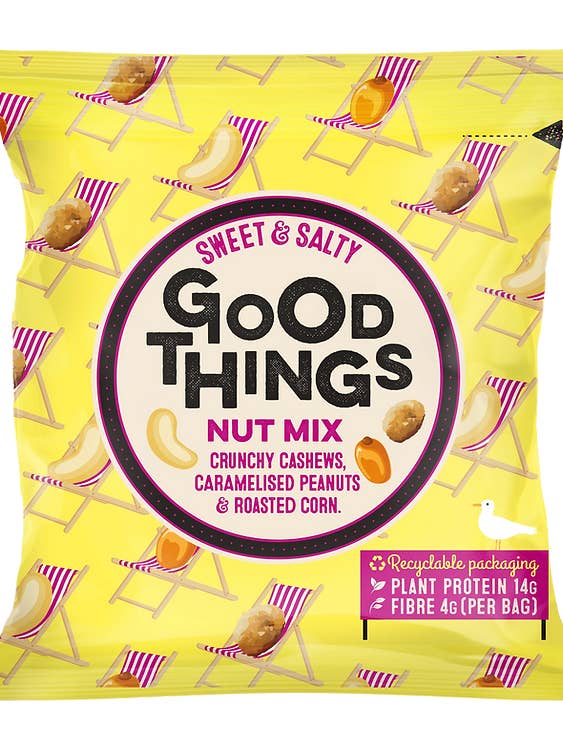 Sweet & Salty Nut Mix and Roasted Corn for wholesale by GOOD THINGS SNACKS