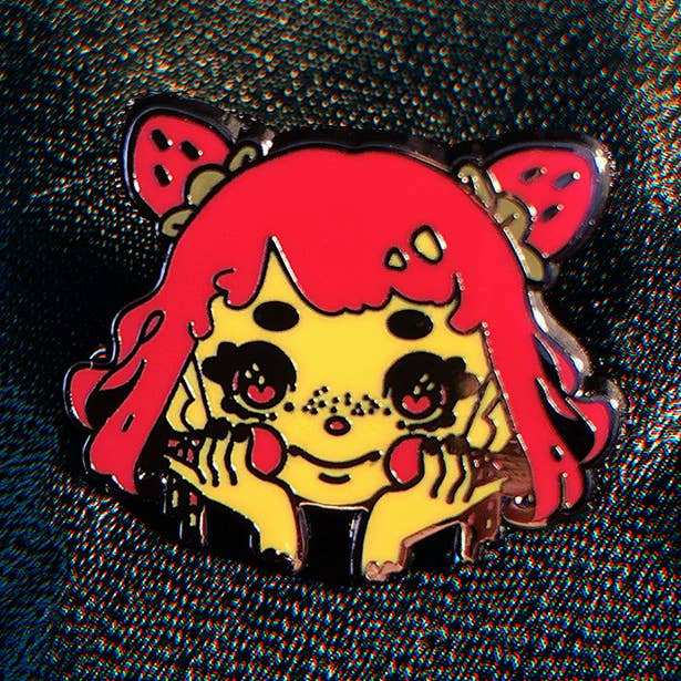Strawberry Girl Pin for wholesale by Bandage Brigade