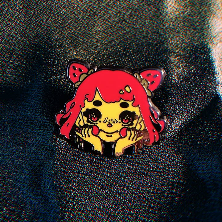 Strawberry Girl Pin for wholesale by Bandage Brigade