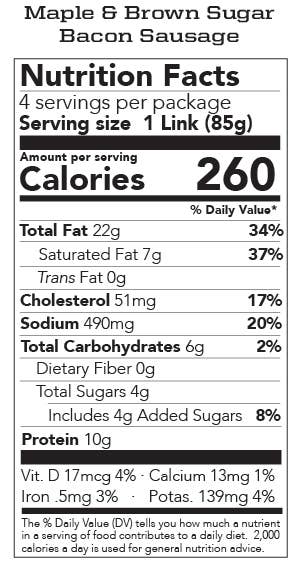 Big Fork - Vendita all'ingrosso Salsicce - Salsiccia di Pancetta con Sciroppo d'Acero e Zucchero di Canna - Colazione Suprema5