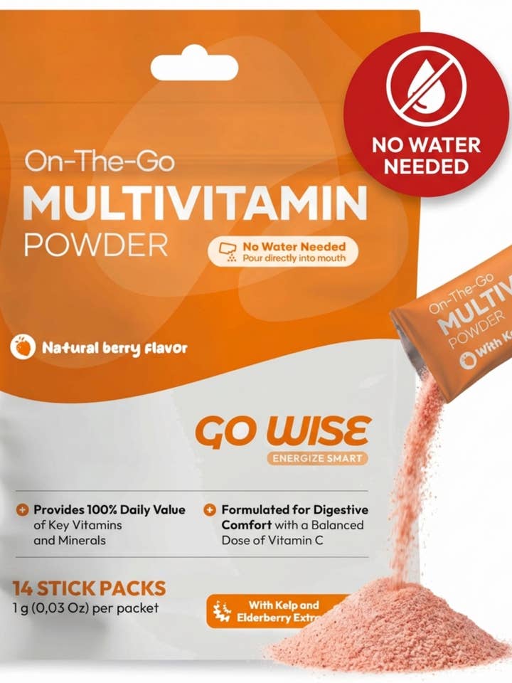 On The Go Multivitamin Powder Stick Packs- No Water Needed for wholesale by Go Wise