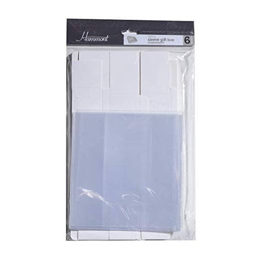 Hammont - Wholesale Gift Box - Clear PVC Sleeve DIY Sliding White Gift Box 6-Pack1