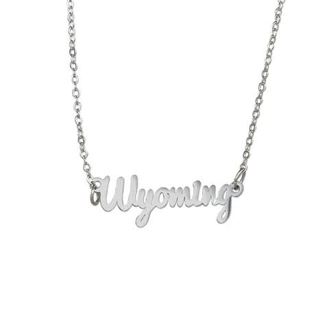 Wyoming Script Necklace for wholesale by Fan Frenzy Gifts