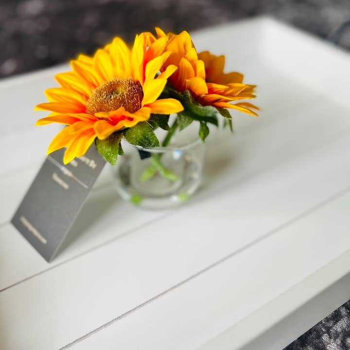 Simply Elegant By Tara - Wholesale Artificial Flowers - Silk Sunflower Arrangement | Sunflowers In Faux Water 1