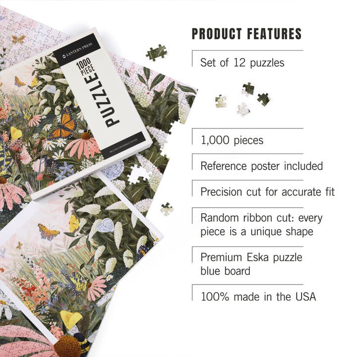 Lantern Press - Wholesale Puzzle - Adult - PUZZLE PACK Plants & Animals 1, Set of 12 Puzzles3