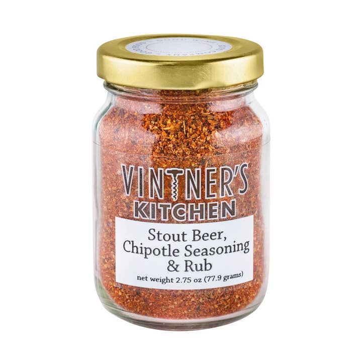 Stout Beer and Chipotle Rub Jar for wholesale by Vintner's Kitchen LLC
