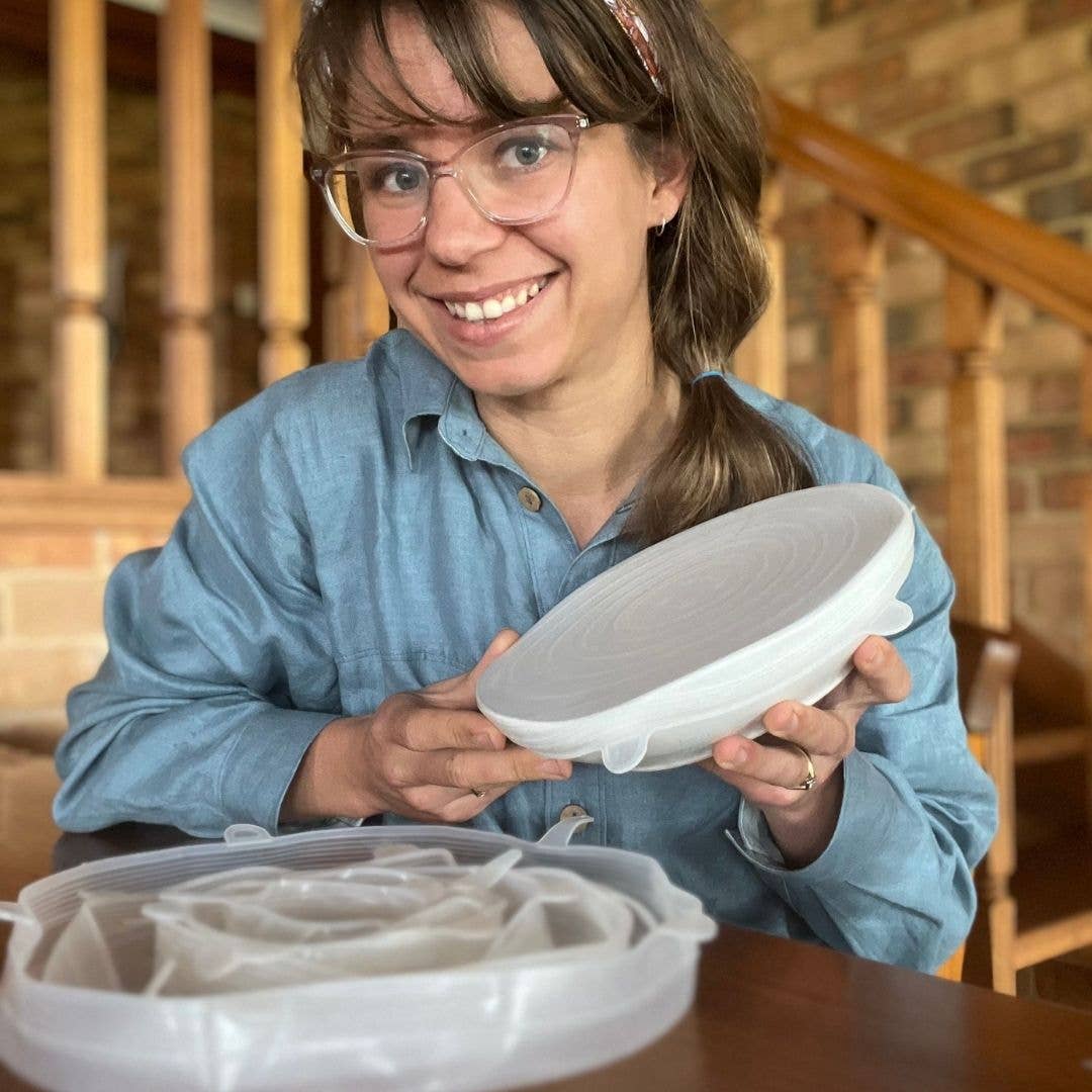 Us and The Earth – Großhandel Verpackung/Beutel zur Aufbewahrung von Lebensmitteln – Wiederverwendbare Silikondeckel in Lebensmittelqualität: Set mit 7 dehnbaren Abdeckungen2