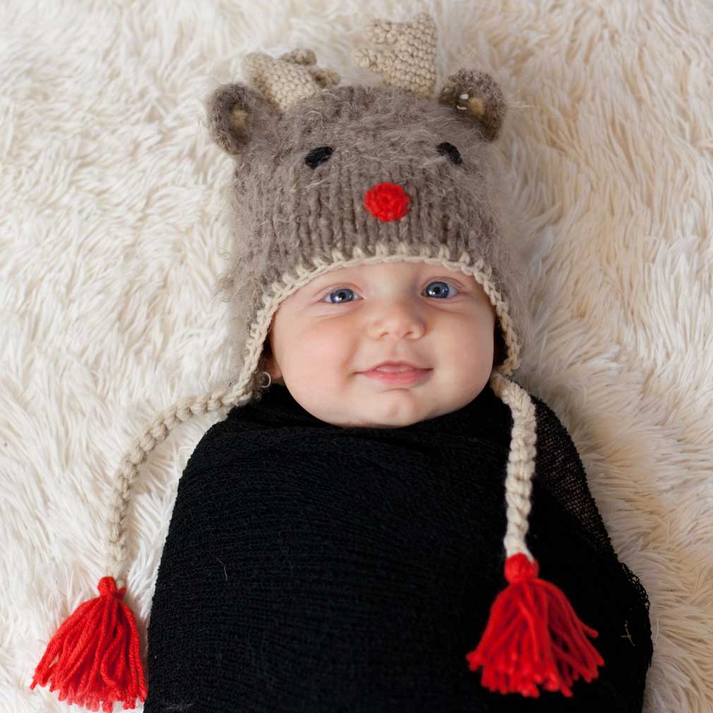 Huggalugs - Wholesale Beanie - Kids - Rudolph Reindeer Beanie Hat Baby & Kids1