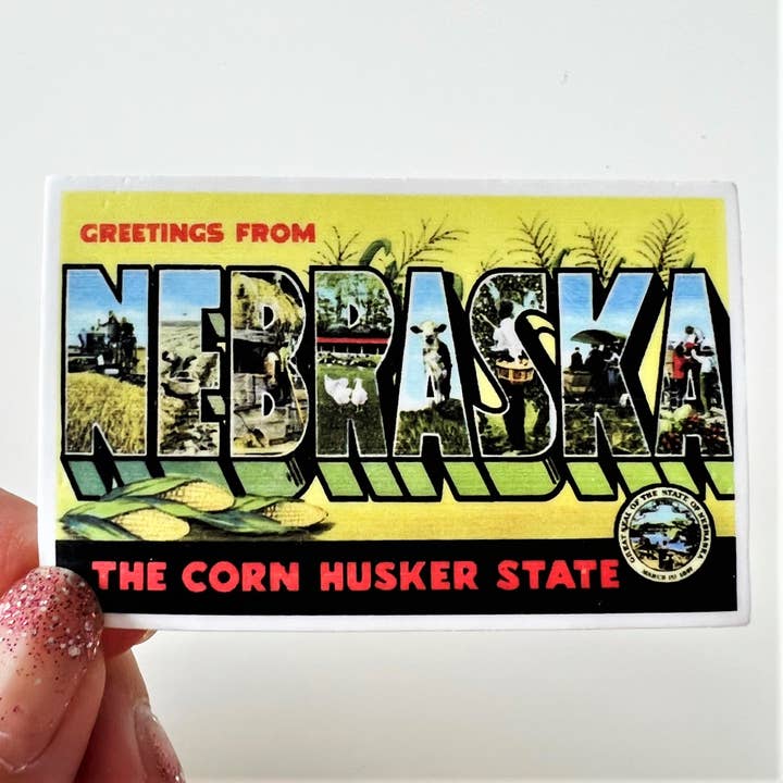 Sticker Nebraska Sticker pour bouteille d'eau pour ordinateur portable pour la vente par Daisy Mae Designs