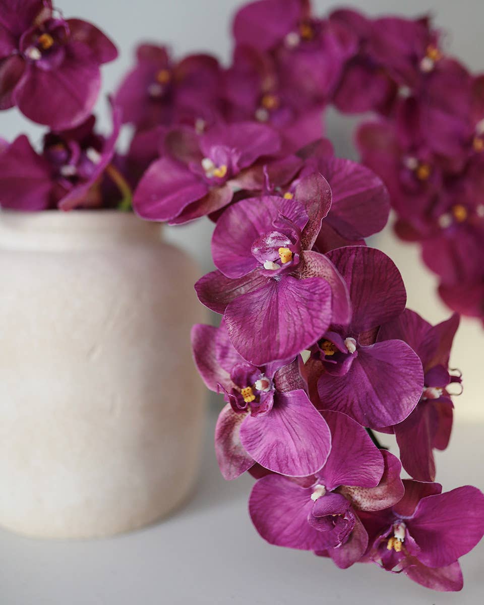 Prestige Botanicals - Wholesale Artificial Flowers - Deep Magenta Phalaenopsis Orchid 34"8