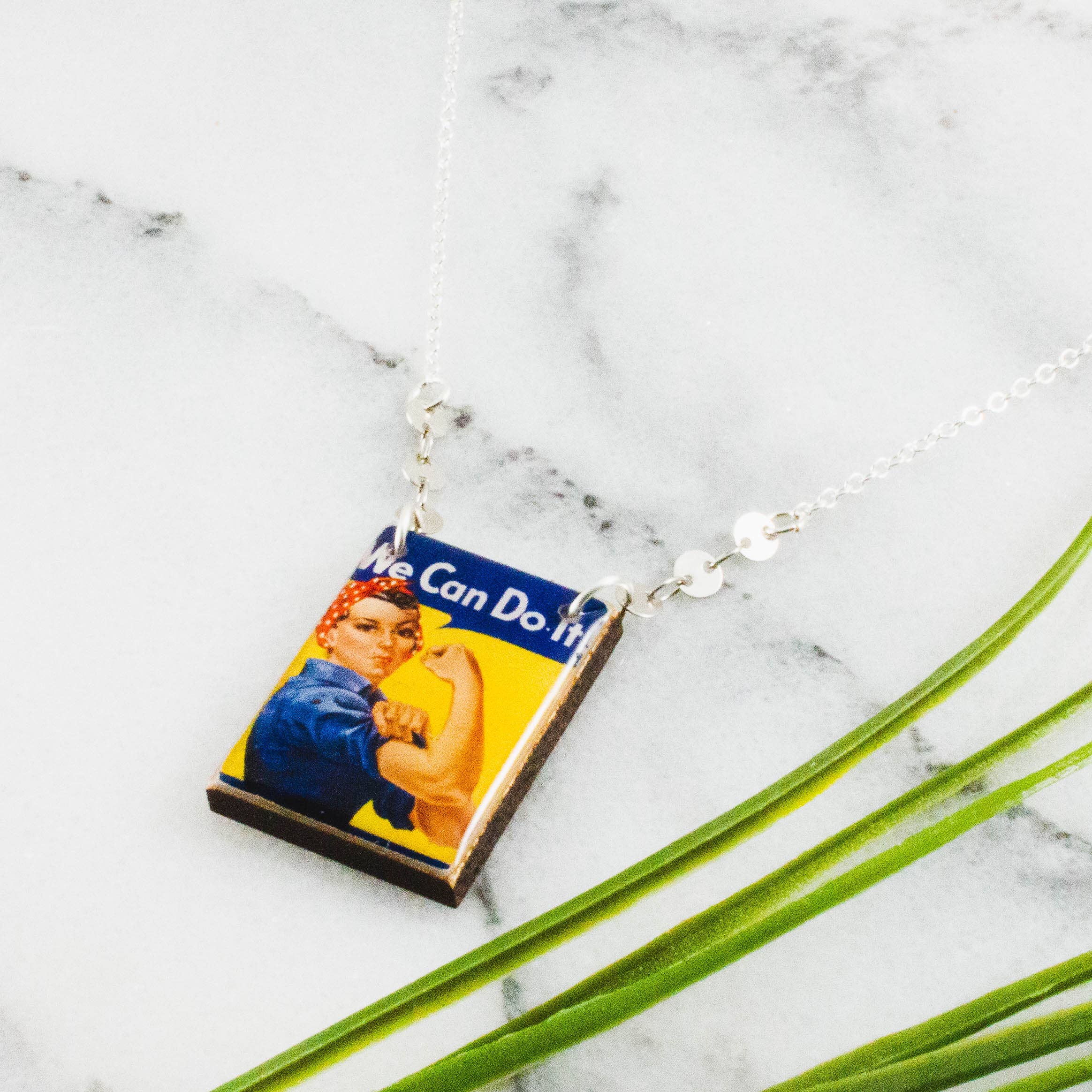 No Man's Land - Wholesale Pendant/Charm Necklace - Vintage We Can Do It Rosie the Riveter Necklace1