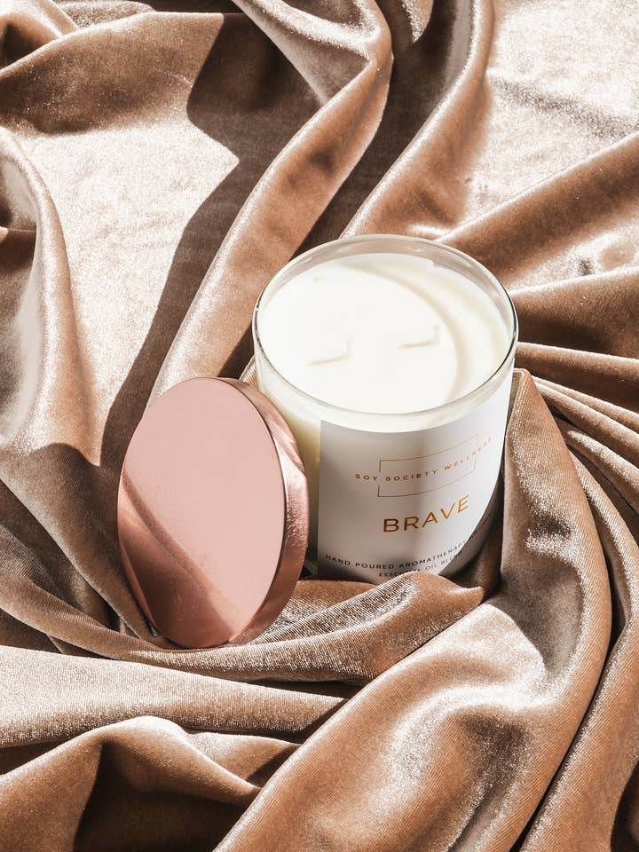 BRAVE Soy Candle 10 oz | Soy Society Wellness | Aromatherapy for wholesale by Soy Society Wellness