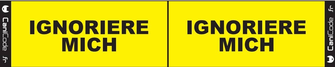 AniCode - Wholesale Pet Collar Charm - Dog - Scratch front/back CaniCode® IGNORE ME0