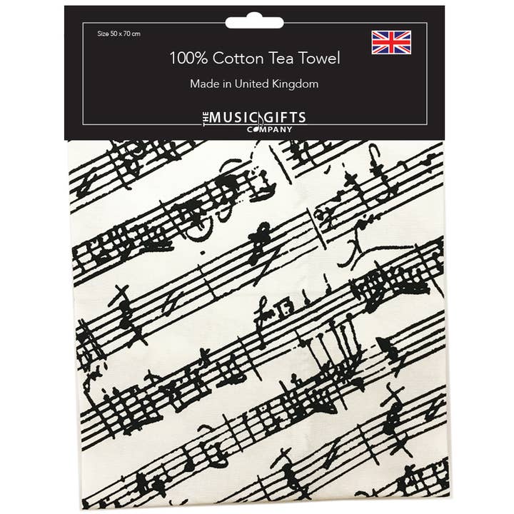 Tea Towel Manuscript for wholesale by THE MUSIC GIFTS COMPANY