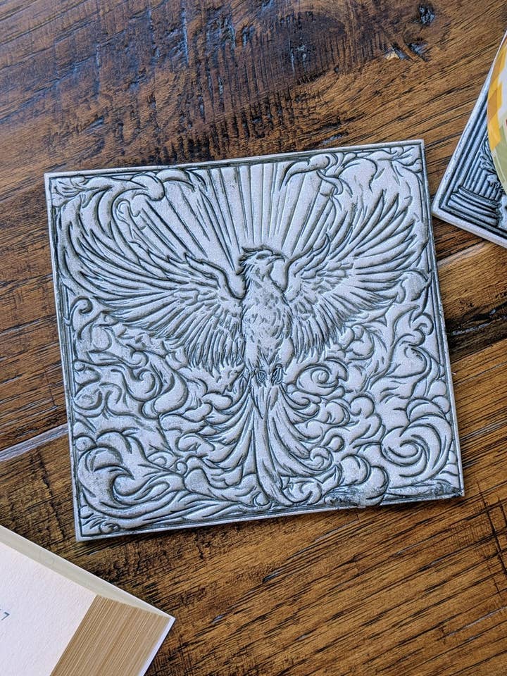 Phoenix Polymer Clay Coaster for wholesale by Stag and Branch