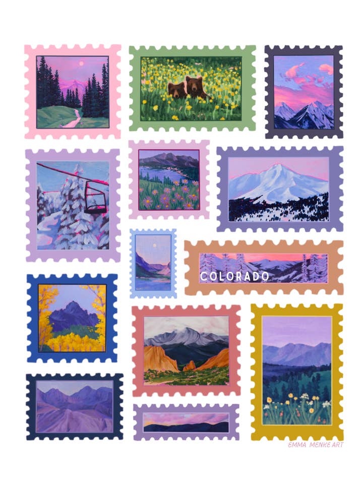 Impression de Timbre du Colorado pour la vente par Emma Menke Art