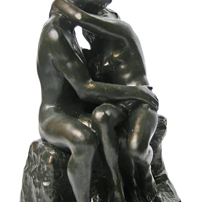 The Kiss by Rodin Bronze Finish Museum Statue of Eternal Love 6H for wholesale by Museum Wholesale Inc
